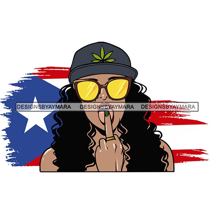 Gangsta Latina Boricua Diva Puerto Rican Woman Distressed Puerto Rico Flag Queen Melanin SVG JPG PNG Vector Designs Clipart Cricut Cutting