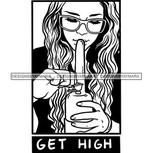 Woman Hookah Organic Cigarette Power Sign Symbol Logo Beauty Empowerment Bud Flower Vector SVG JPG PNG Vector Design Clipart Cricut Cutting