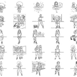 28 Image Fashion Children's Coloring Book Fun Coloring for Kids Entertaining Pages SVG PNG JPG Vector Designs Cricut Silhouette Cut Cutting