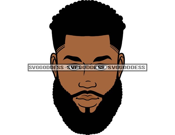 Afro Beau Homme Noir Barbe Barbu Barbier Barbiche Afro-Américain