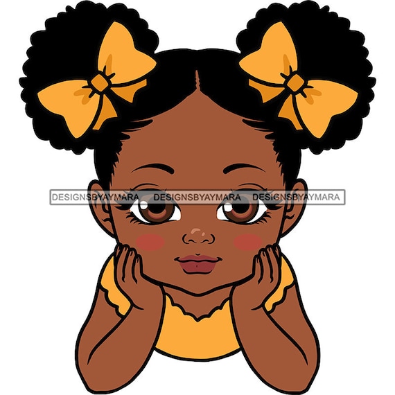Afro Puff African Pattern Bow Girl T-Shirts For Toddler Gift Afro Puff African Pattern Bow Girl T-Shirts For Toddler Gift
