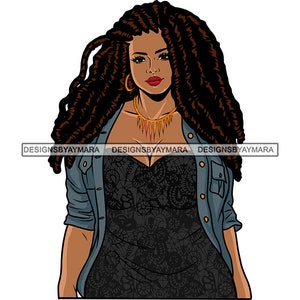Curvy Fabulous Plus Size Sister Atractiva Melanin Woman Portrait Dreadlocks Hair Big Beautiful SVG PNG JPG Cricut Print Cut Cutting Designs