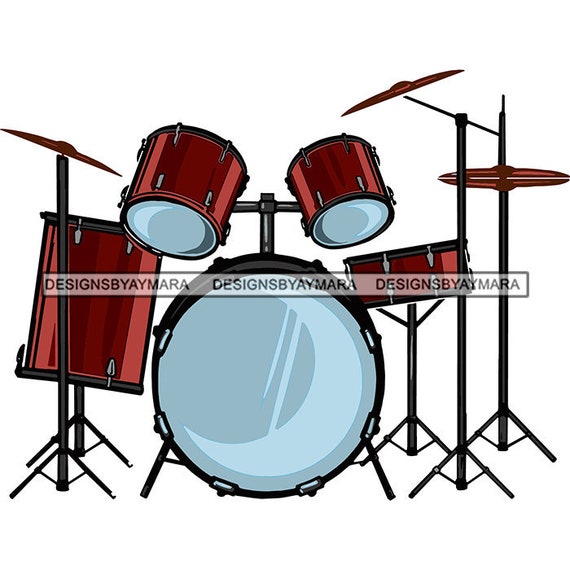 Buy Drum Set Drummer Musician Drum Sticks Cymbals Red Drum Set