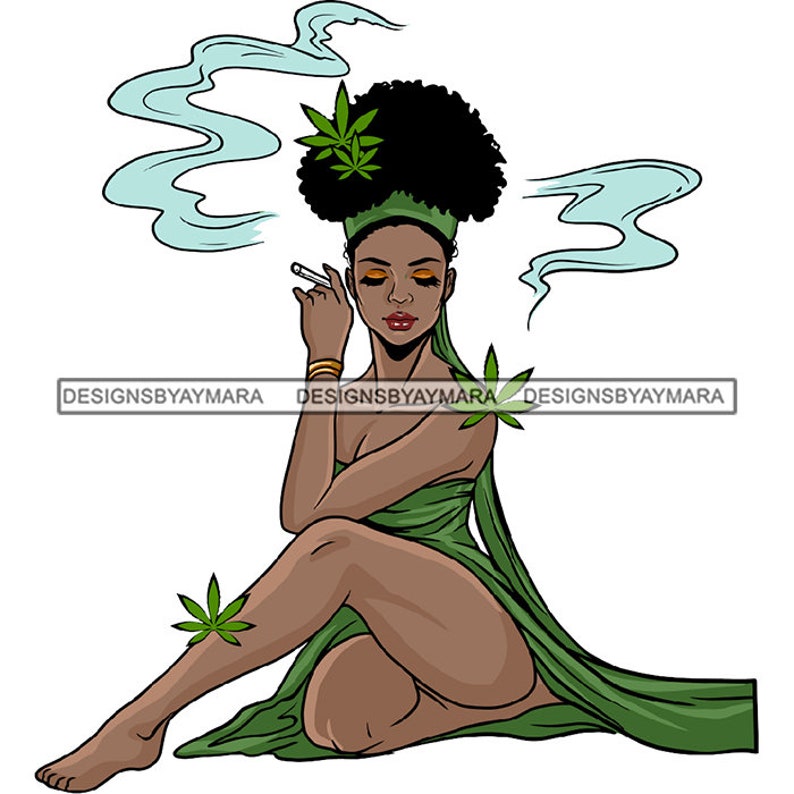 Download Sensual Afro Girl Hair Woman Beauty Smoke Smoking Weed | Etsy