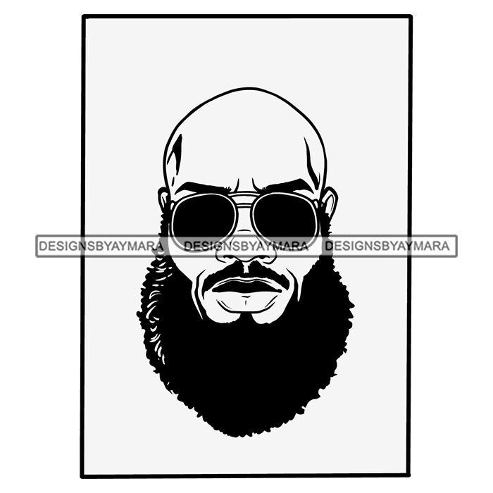 Bald Black Man With Full Beard Dark Sunglasses Headshot Framed - Etsy Bald Black Man With Full Beard Dark Sunglasses Headshot Framed - Etsy