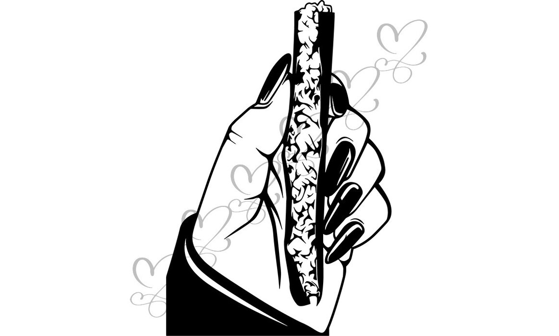 Female Hands Holding Joint Blunt Nails Girl Weed Smoke Etsy
