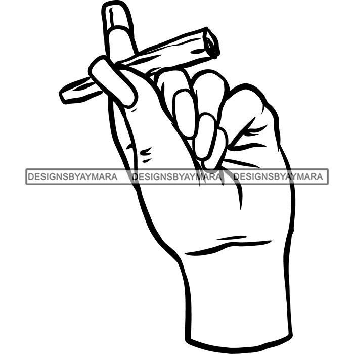 Long Nails Clear Female Hand Holding Blunt Cigarette Joint Etsy