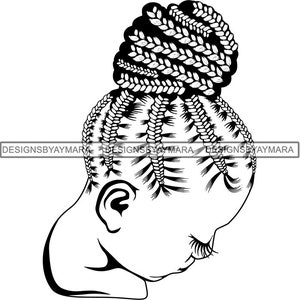 Woman Braids Goddess Hair Pretty Clever Fierce Alluring Amazing Brave Confident Magnificent SVG JPG PNG Vector Clipart Cricut Cutting Fileg