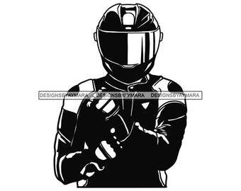 Biker Man Headgear Motorcycle Bike Life Speed Helmet Ride Wheel Protection Safety SVG JPG PNG Vector Clipart Cricut Silhouette Cut Cutting