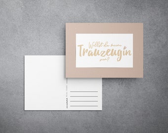 Postcard for the maid of honor, greeting card, ask maid of honor, wedding, woman
