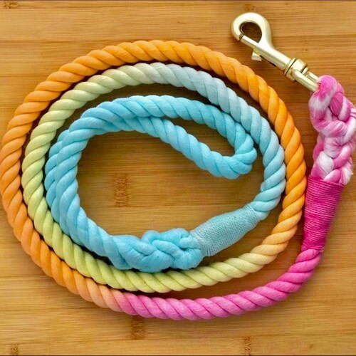 Sky Blue Cotton Rope Dog Leash // Upcycled Rope Leash // Etsy