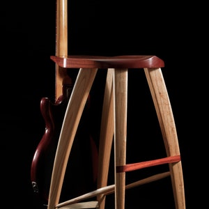 Guitar Stool / stand, made of Mahogany and Ash wood by M-ski