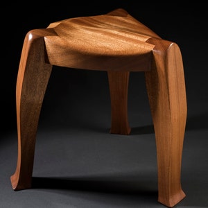 Premium Three-legged Guitar Stool / piano stool made of Mahogany by M-ski image 2