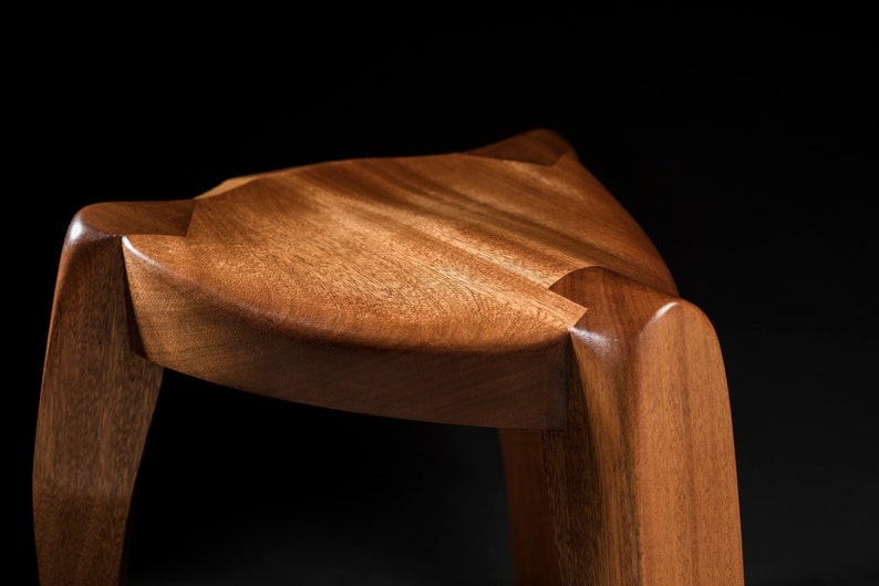 Premium Three-legged Guitar Stool / piano stool made of Mahogany by M-ski image 3