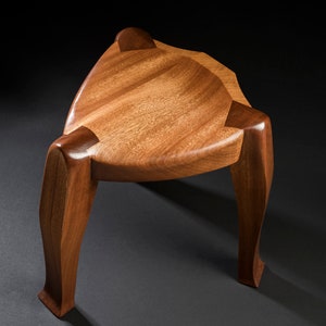 Premium Three-legged Guitar Stool / piano stool made of Mahogany by M-ski image 4