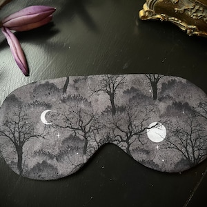 Sleeping mask sleeping mask forest night, moon, trees, wellness, SPA, dark sleep, relaxation - beauty - travel - face mask - Gothic