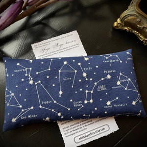 YOGA eye pillow stars, constellations, organic linseed organic lavender, washable! Relaxation Meditation Travel Relax Sleep Wellness Cooling Pillow