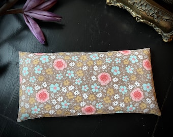 YOGA eye pillow Pretty flowers, retro look, organic linseed & organic lavender, washable! Relaxation Meditation Relax Sleep Wellness Cooling Pillow