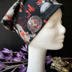 Beanie Little Red Riding Hood, Fairy Tale, Hat, Slouchy, Ladies, Super Soft and Cuddly, Jersey, Wind/Weather, Summer/Winter - Gothic - Rockabilly