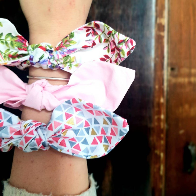 Scrunchie bunny ears Cute Scrunchie pack Floral Scrunchie Gift Set Pink Scrunchie Set of 3 Hair Bow Scrunchie Pretty Scrunchies Women