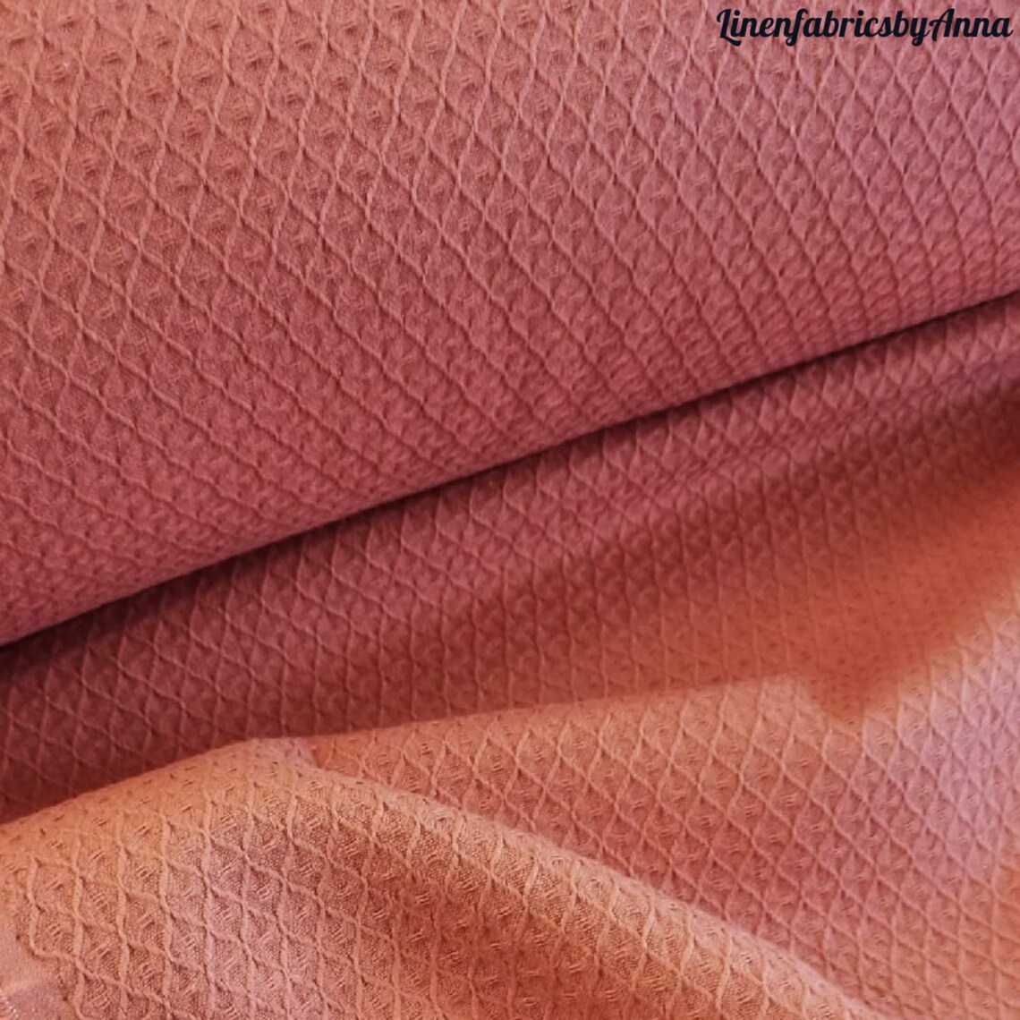Waffle fabric 100 cotton fabric 90.55 in burnt orange Etsy
