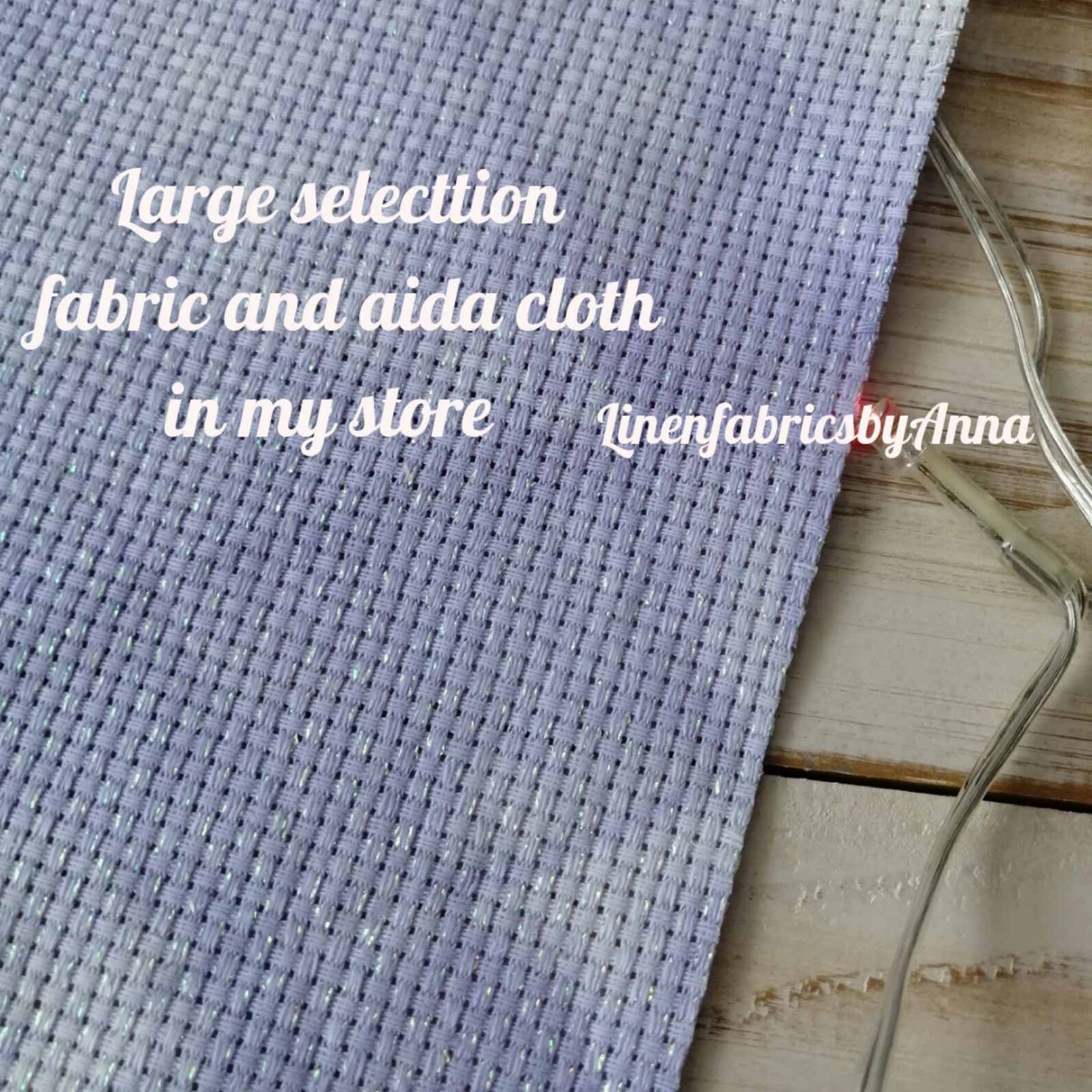 Purple hand dyed aida cloth glitter aida fabric 14 count Etsy