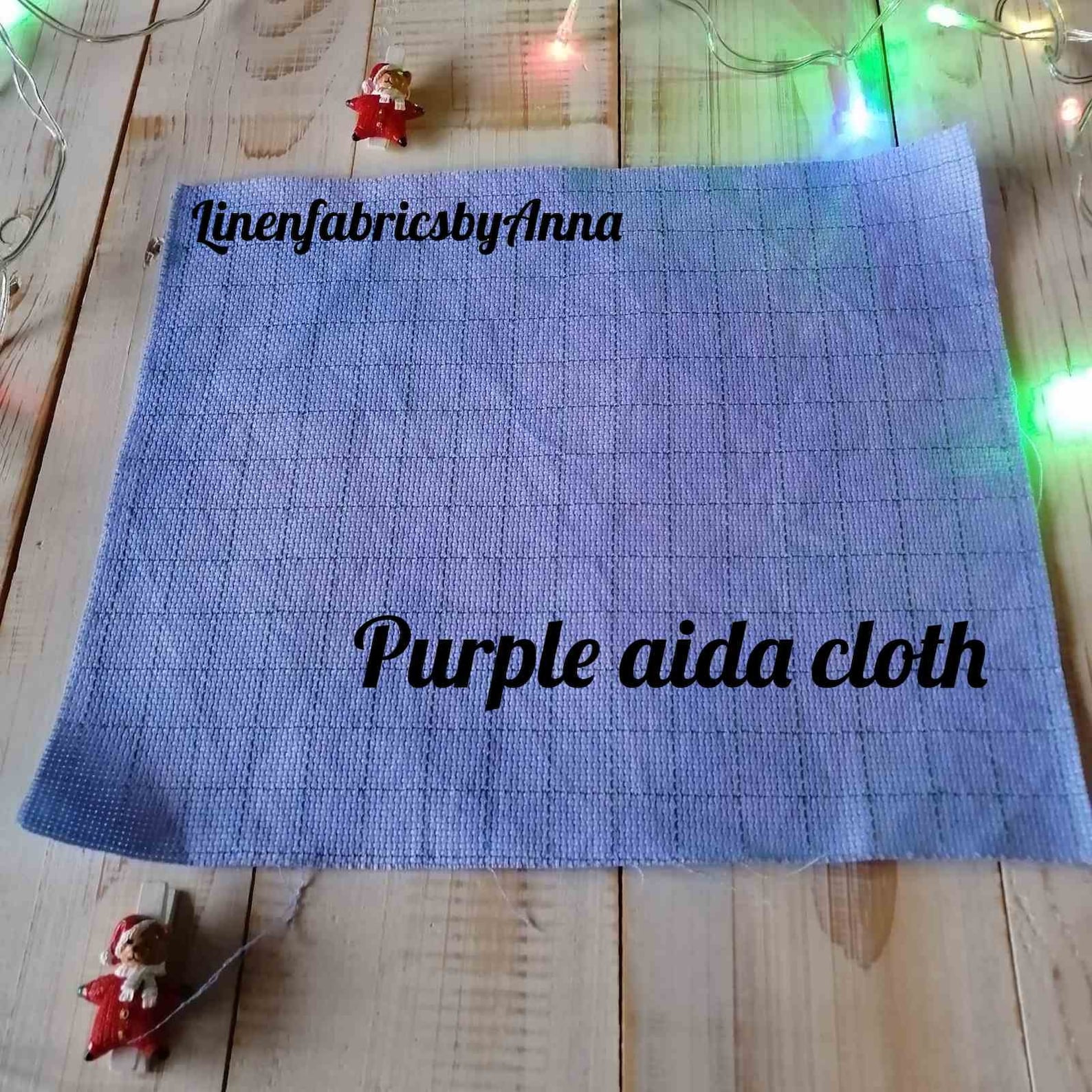 Hand dyed aida cloth purple aida fabric 11 count with grid Etsy