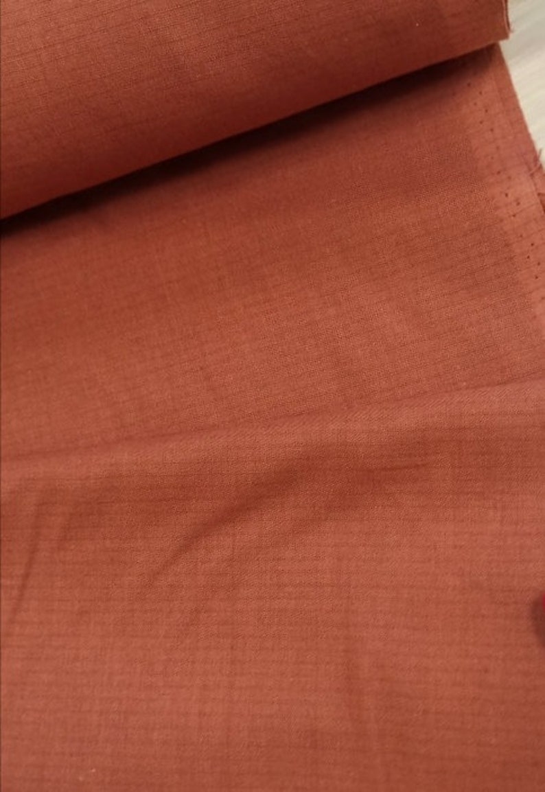 burnt orange linen fabric for dress and aprons orange linen cotton fabric Orange linen cotton fabric 59 inches linen fabric by yard