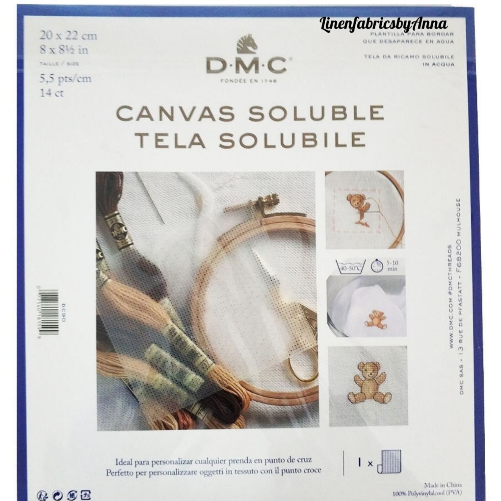 Water soluble canvas cross stitch fabric DMC canva Etsy