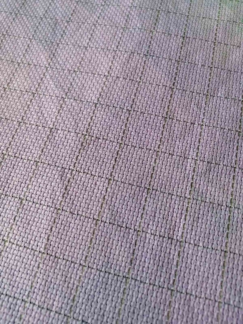 Hand dyed aida cloth purple aida fabric 11 count with grid Etsy