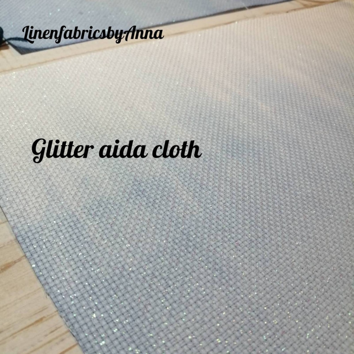 Azure hand dyed aida cloth glitter aida fabric 14 count Etsy