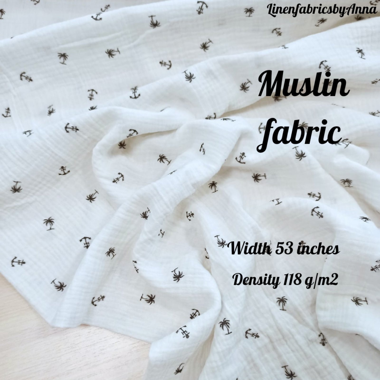 Muslin fabric 100 cotton fabric cotton fabric by yard palm Etsy