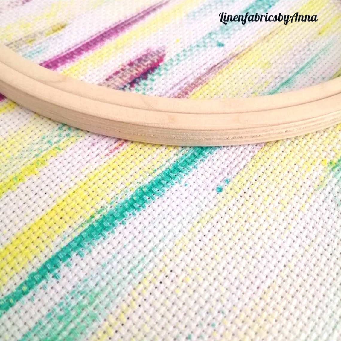 Hand dyed aida cloth aida fabric 14 count white cotton aida Etsy