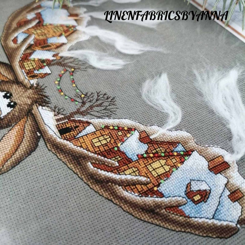beginner hand embroidery kit modern cross stitch Christmas cross stitch kit wall decor Christmas holiday Christmas cross stitch decor