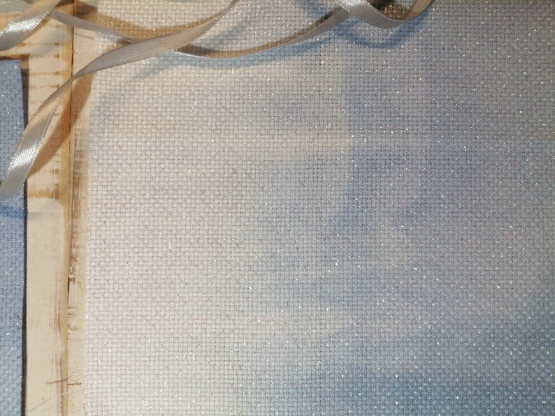 Azure Hand Dyed Aida Cloth Glitter Aida Fabric 14 Count Etsy