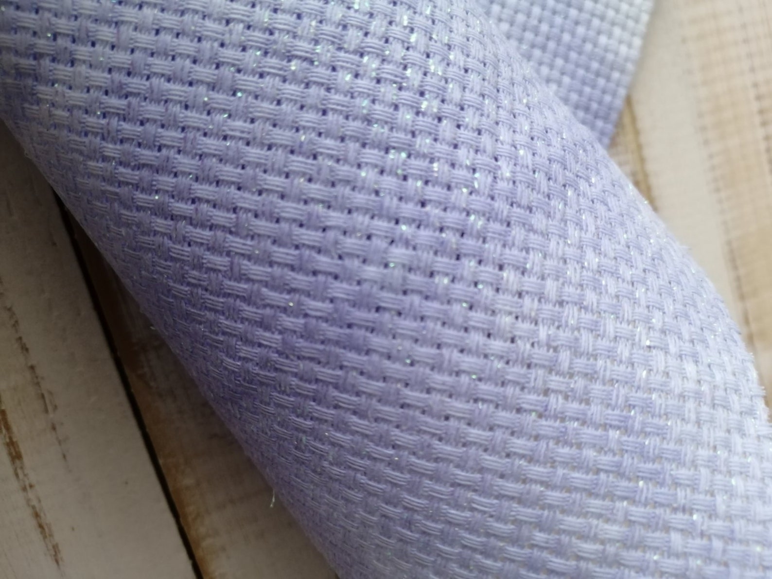 Purple hand dyed aida cloth glitter aida fabric 14 count Etsy