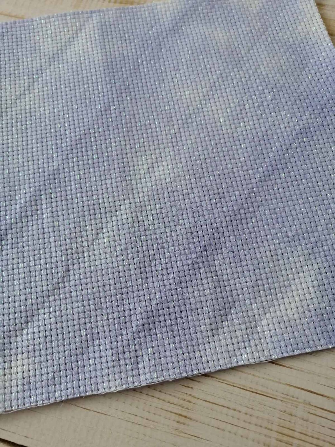 Purple hand dyed aida cloth glitter aida fabric 14 count Etsy