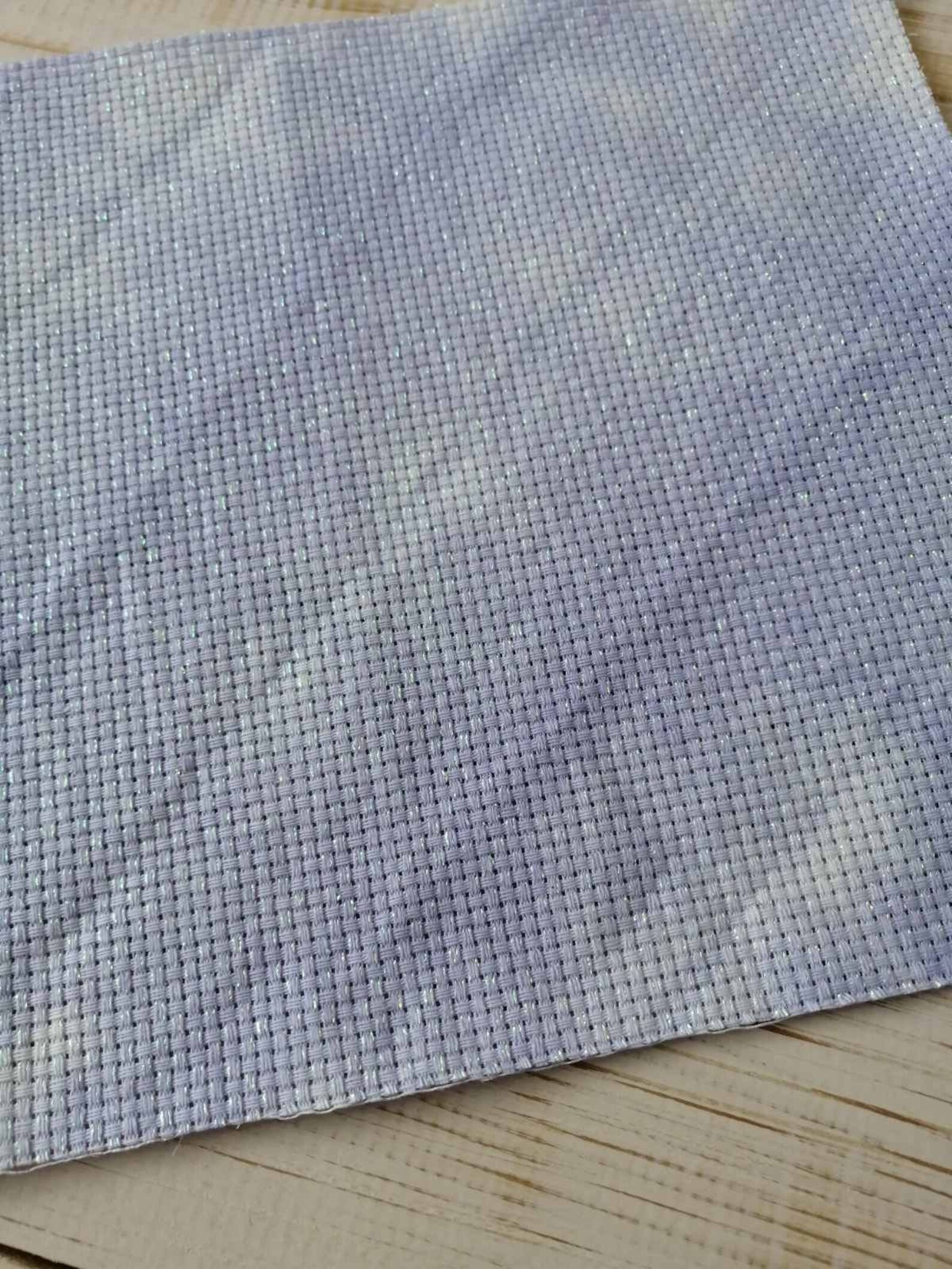Purple hand dyed aida cloth glitter aida fabric 14 count Etsy