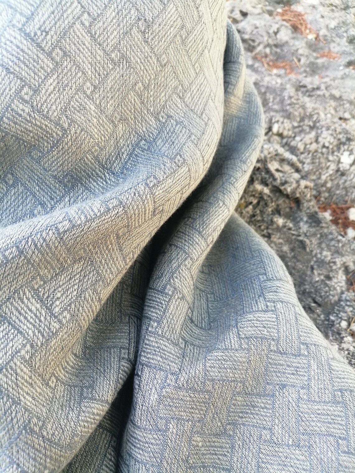 Gray linen fabric 150 cm ribbed fabric for curtains and Etsy