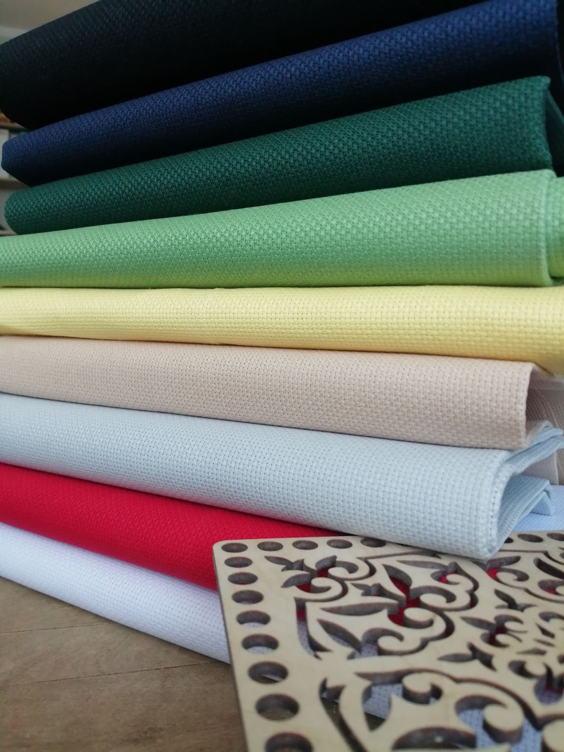 Cotton aida fabric for cross stitch fabric for embroidery Etsy