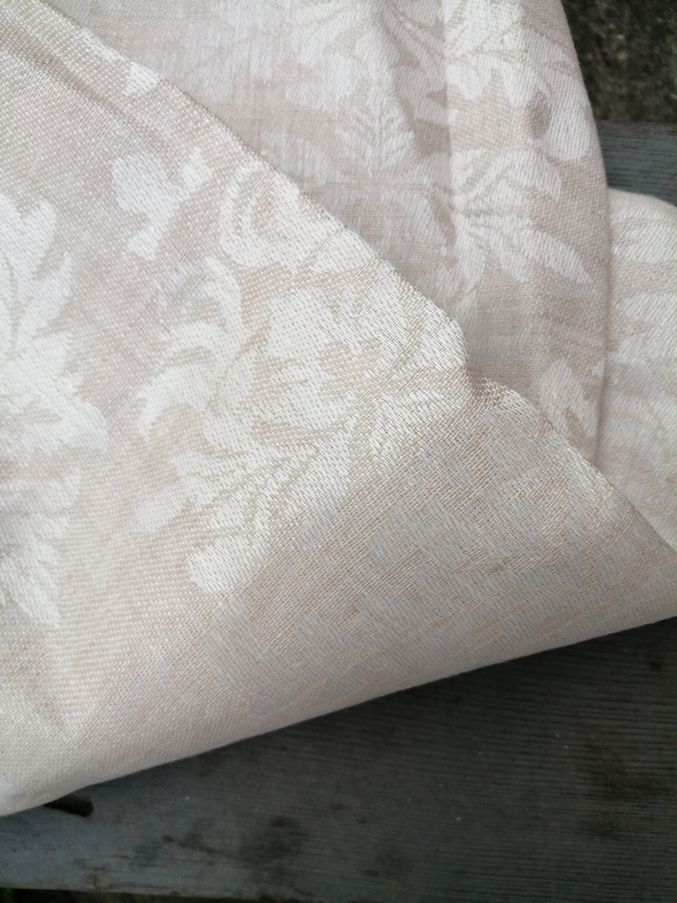 Ornamented floral jacquard linen fabric 150 cm wide flax Etsy