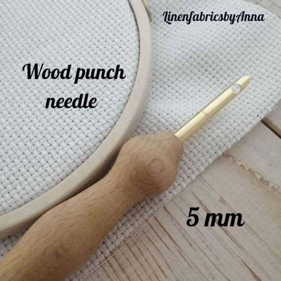 Wood Punch Needle 5 Mm Punch Needle Embroidery Large Punch Etsy