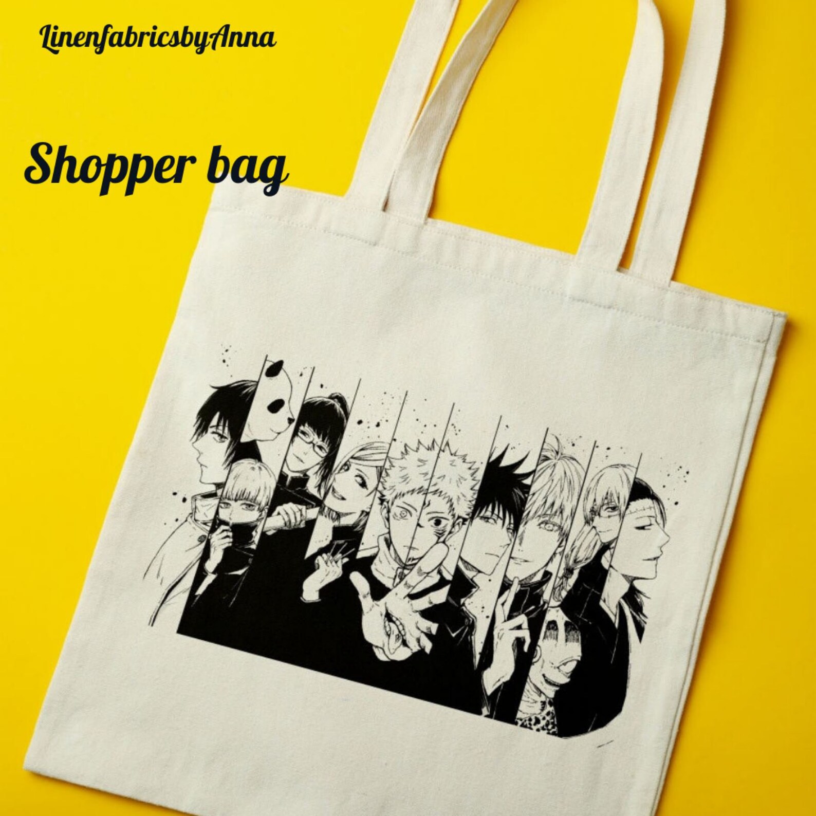 Tote bag shoulder bag canvas tote bag anime bag anime Etsy