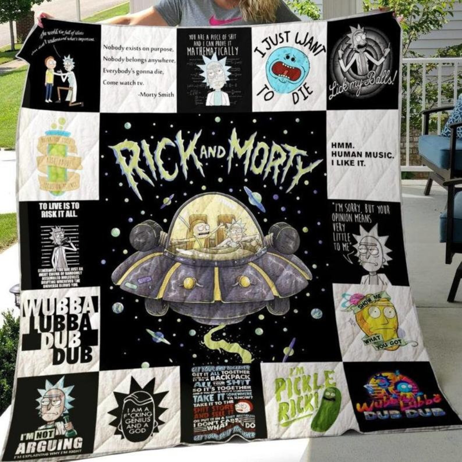 Rick and Morty v1 Fleece/Sherpad/Mink/ Quilt Etsy