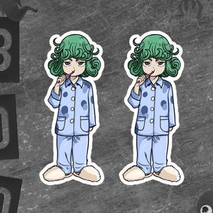 Tatsumaki poetst zijn tanden stickers x2 !!! Hoge kwaliteit