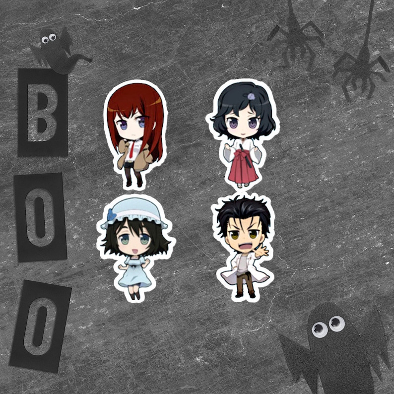 Steins Gate Mayuri Rintaro Kurise Makise Stickers Pack Etsy Steins Gate Mayuri Rintaro Kurise Makise Stickers Pack Etsy
