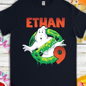 Ghostbusters Birthday Shirt, Funny Ghost Cartoon Kids Toddler Birthday T-shirt, Custom Personalized Birthday Gift For Son Daughter