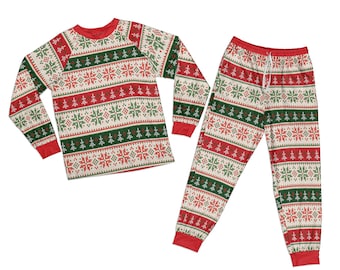 Weihnachts Nachtwäsche Dame Herren Kinder Familie Pyjama Schlafanzüge Outfit Set 