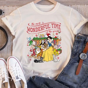 It&#39;s The Most Wonderful Time Of The Years Snow White and 7 Dwarfs Christmas T-shirt, Disney Princess Xmas Vacation Shirt, Snow White Shirt