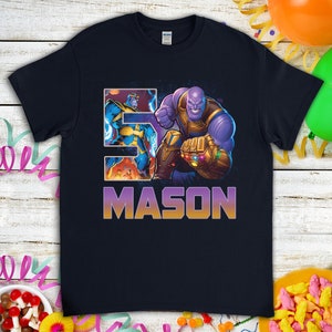 Thanos Supervillain Birthday Shirt, Custom Personalized Birthday Gift, Kids Toddler Birthday T-shirt, Birthday Gift For Son Daughter